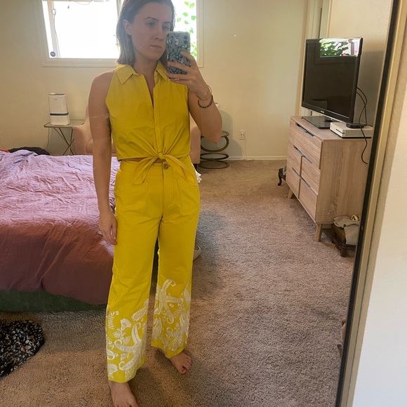 Yellow Anthropologie matching set - Picture 2 of 3